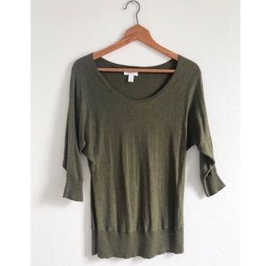4/$25 Ann Taylor LOFT Olive Green 3/4 Sleeve Top